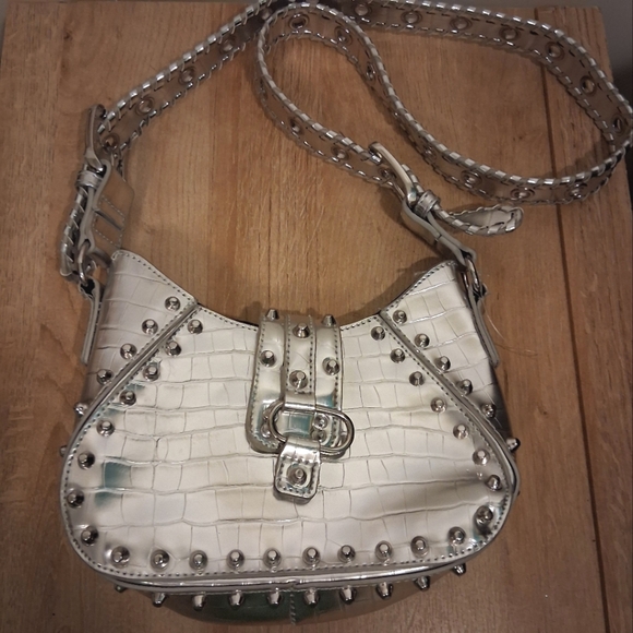 Urban Outfitters Silver Devon Studded Shoulder Bag - Picture 2 of 4